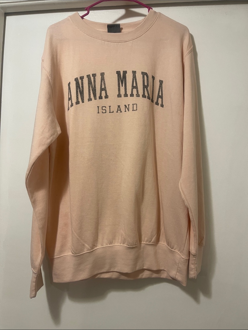 Anna Maria Island Crewneck Sweatshirt - Light Peach size medium